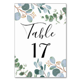 Tarjeta De Mesa Número de tabla del Boda de la vegetación botánica