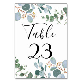Tarjeta De Mesa Número de tabla del Boda de la vegetación botánica