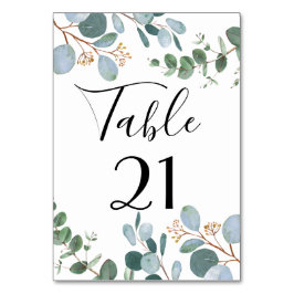 Tarjeta De Mesa Número de tabla del Boda de la vegetación botánica