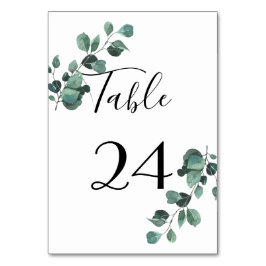Tarjeta De Mesa Número de tabla del Boda de la vegetación botánica