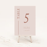 Tarjeta De Mesa Número de tabla del Boda de línea de limpieza rosa<br><div class="desc">El número de la mesa,  simple y moderno,  es boda y tiene una línea lateral. El color es de color rosa oscuro.</div>