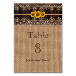 Tarjeta De Mesa Número de tabla del Boda de madera de leña de rúsc