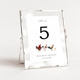 Tarjeta De Mesa Número de tabla del Boda de pollo Boho
