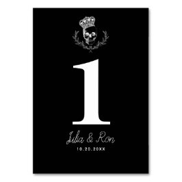 Tarjeta De Mesa Número de tabla del Boda del cráneo real