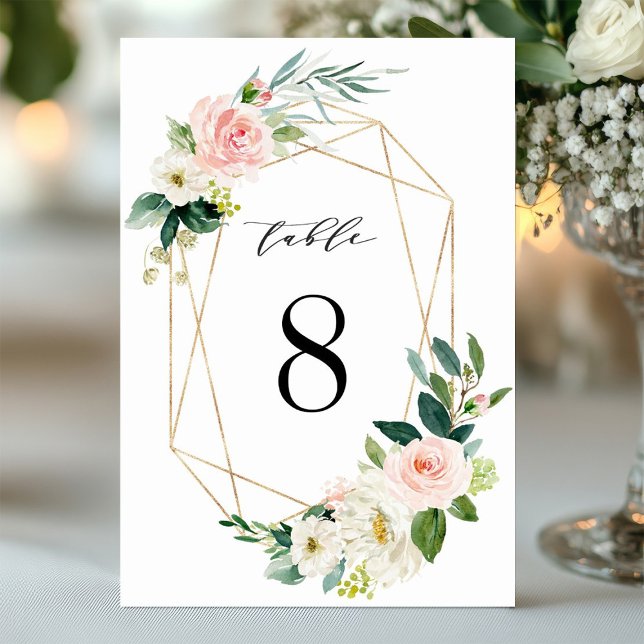 Tarjeta De Mesa Número de tabla del Boda del marco dorado blanco d (Subido por el creador)