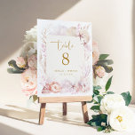 Tarjeta De Mesa Número de tabla del Boda del océano de lavanda Rub<br><div class="desc">El elegante diseño presenta suaves tonos pastel de rubor y lavanda,  combinando a la perfección con encantadores ilustraciones de conchas marinas,  arrecifes de coral y estrellas de mar,  creando un entorno perfecto para su ocasión especial.</div>