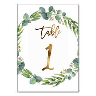 Tarjeta De Mesa Número de tabla del boda Eucalyptus