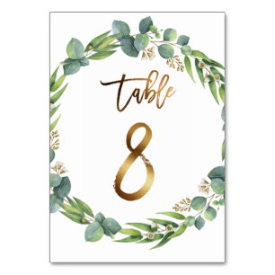 Tarjeta De Mesa Número de tabla del boda Eucalyptus