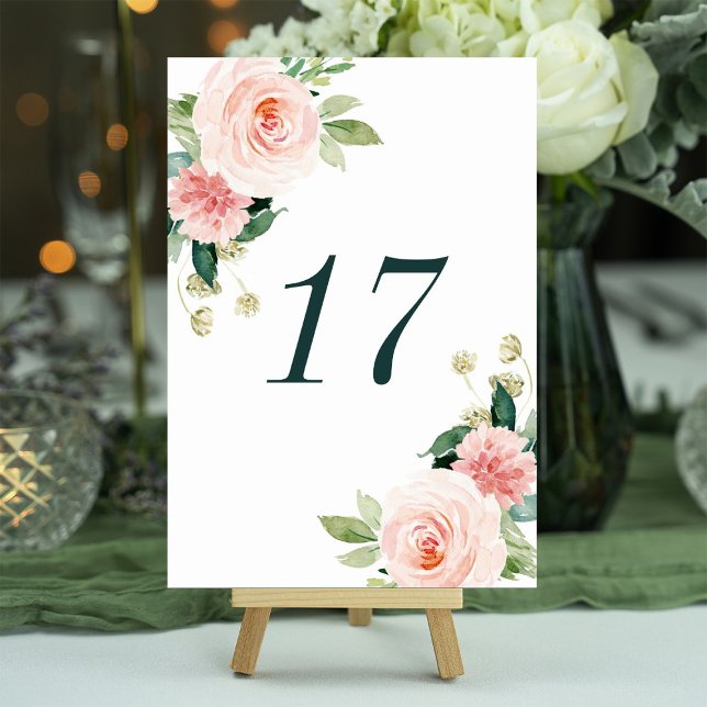 Tarjeta De Mesa Número de tabla del Boda floral de la sangre blanc (Subido por el creador)