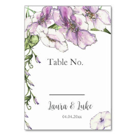Tarjeta De Mesa Número de tabla del Boda Pansy moderno