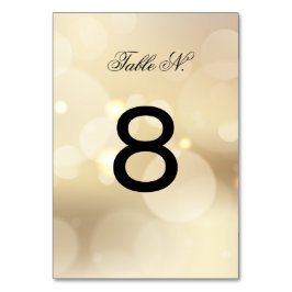 Tarjeta De Mesa NÚMERO DE TABLA DEL BODA Purpurina Oro sofisticado