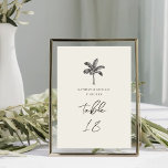 Tarjeta De Mesa Número de tabla del Boda tropical Minimalista del<br><div class="desc">Tarjeta de número de tabla de boda Minimalista de marfil de árbol de palma. Todos los textos están preorganizados para que puedas personalizarlos fácil y rápidamente con tus propios detalles.</div>