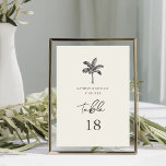 Tarjeta De Mesa Número de tabla del Boda tropical Minimalista del<br><div class="desc">Tarjeta de número de tabla de boda Minimalista de marfil de árbol de palma. Todos los textos están preorganizados para que puedas personalizarlos fácil y rápidamente con tus propios detalles.</div>