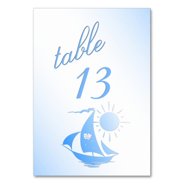Tarjeta De Mesa Número de tabla del teatro náutico (Anverso)