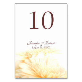 Tarjeta De Mesa Número de tabla dorada floral