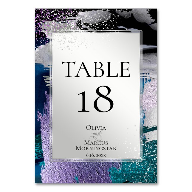 Tarjeta De Mesa NÚMERO DE TABLA| Estribos metálicos de orquídea Ve (Anverso)