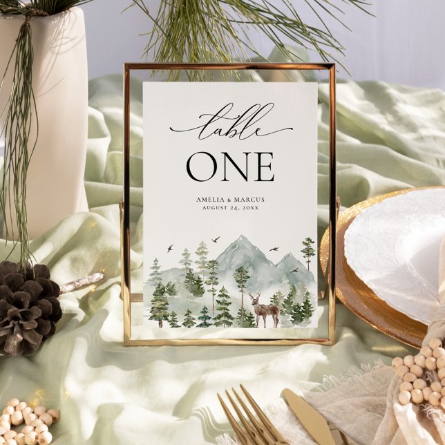 Tarjeta De Mesa Número de tabla Evergreen de Woodland (Subido por el creador)