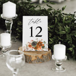 Tarjeta De Mesa Número de tabla floral de Cotta verde y temática<br><div class="desc">Vestir sus mesas bodas o fiestas con su tarjeta de número de mesa floral de algodón verde y termal.</div>