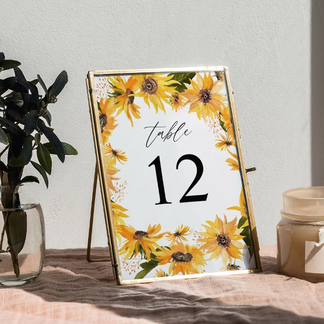 Tarjeta De Mesa Número de tabla floral de girasol de otoño (Subido por el creador)