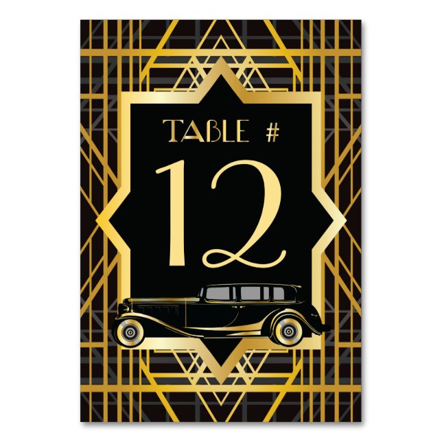 Tarjeta De Mesa Número de tabla Gatsby Style Gatsby 2009 (Reverso)