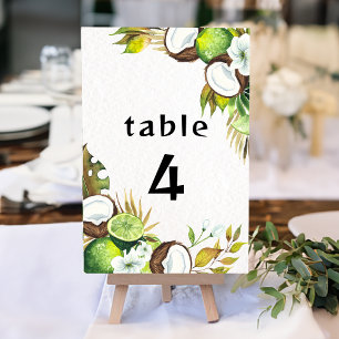 Tarjeta De Mesa Número de tabla hawaiano tropical