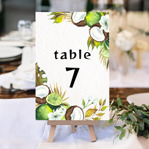 Tarjeta De Mesa Número de tabla hawaiano tropical