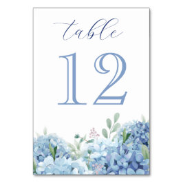 Tarjeta De Mesa Número de tabla Hidrangea Azul