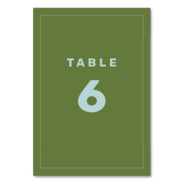 Tarjeta De Mesa Número de tabla inspirado en Green and Blue Wes An