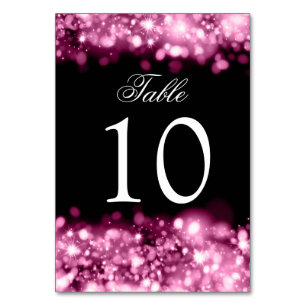 Tarjeta De Mesa Número de tabla Luces parkantes rosadas