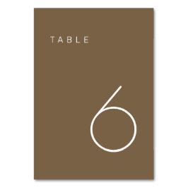 Tarjeta De Mesa Número de tabla marrón Minimalista moderna Tabla d