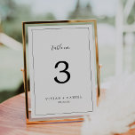 Tarjeta De Mesa Número de tabla minimalista<br><div class="desc">Este número de tabla minimalista es perfecto para un boda sencillo. El moderno diseño romántico presenta una tipografía clásica en blanco y negro, acompañada de una caligrafía rústica y elegante con un estilo de letra a mano vintage. Personalizable de cualquier color. Mantenga el diseño simple y elegante, tal como está,...</div>