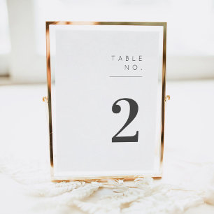 Tarjeta De Mesa Número de tabla minimalista