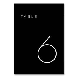 Tarjeta De Mesa Número de tabla Minimalista moderna en blanco y ne