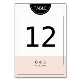 Tarjeta De Mesa Número de tabla minimalista rosa moderno editable 