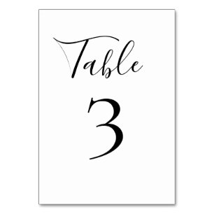 Tarjeta De Mesa Número de tabla Negro y Blanco