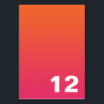 Tarjeta De Mesa Número de tabla Ombre brillante<br><div class="desc">Tarjeta numérica negrita y moderna rosa y oscura naranja.</div>