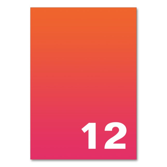 Tarjeta De Mesa Número de tabla Ombre brillante (Anverso)