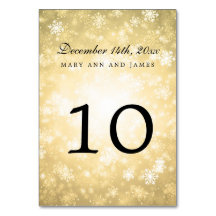 Número de tabla Oro Invierno Maravilla