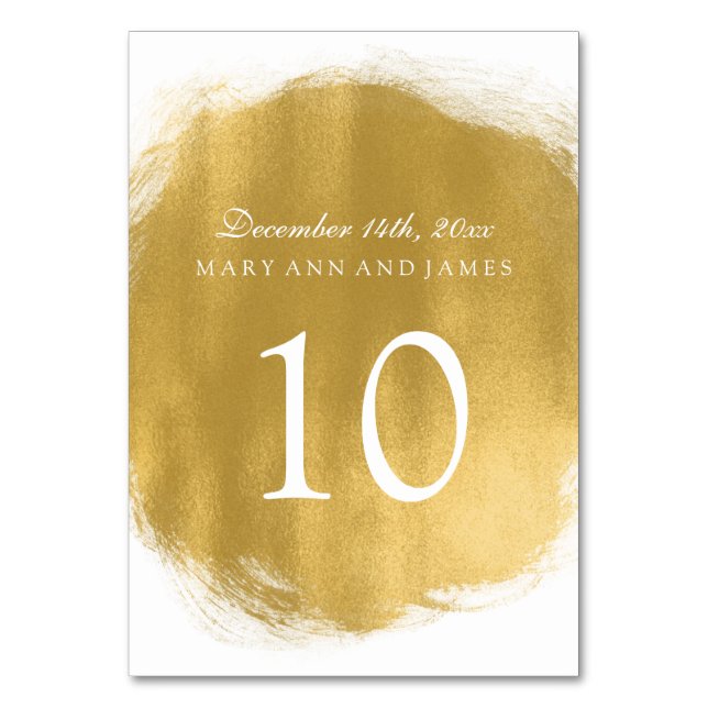 Tarjeta De Mesa Número de tabla Oro Pintura (Anverso)