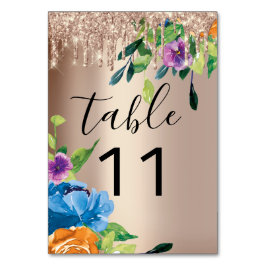 Tarjeta De Mesa Número de tabla Perfora Rosa Boda de la Marina de 