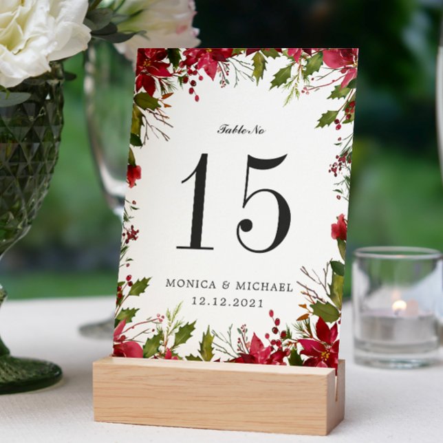 Tarjeta De Mesa Número de tabla personalizado de BODA de navidades (Subido por el creador)
