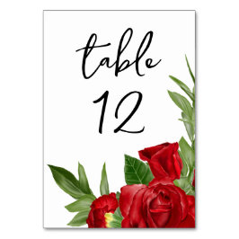 Tarjeta De Mesa Número de tabla roja adorable