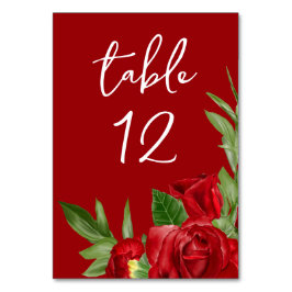 Tarjeta De Mesa Número de tabla roja adorable