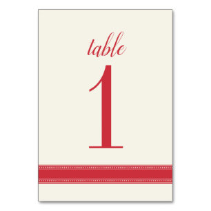 Tarjeta De Mesa Número de tabla roja, Rótulo de tabla Boda de Caro