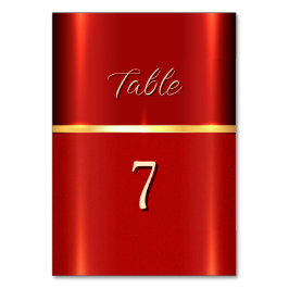 Tarjeta De Mesa Número de tabla roja simple