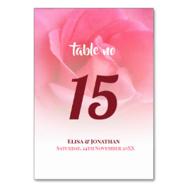 Tarjeta De Mesa Número de tabla rosa
