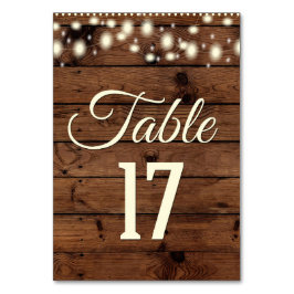 Tarjeta De Mesa Número de tabla rústico, número 17, 17