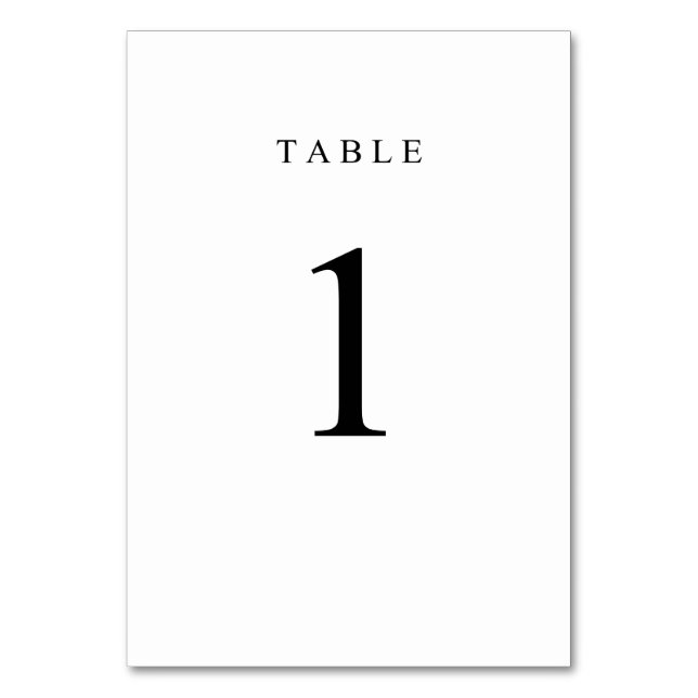 Tarjeta De Mesa Número de tabla simple - 1 (Anverso)