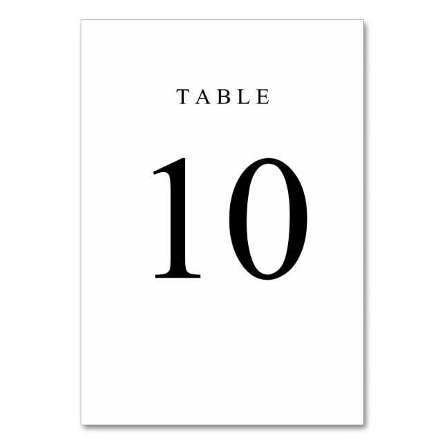 Tarjeta De Mesa Número de tabla simple - 10 (Anverso)