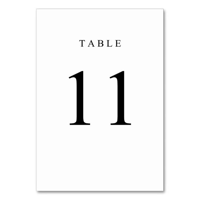 Tarjeta De Mesa Número de tabla simple - 11 (Anverso)